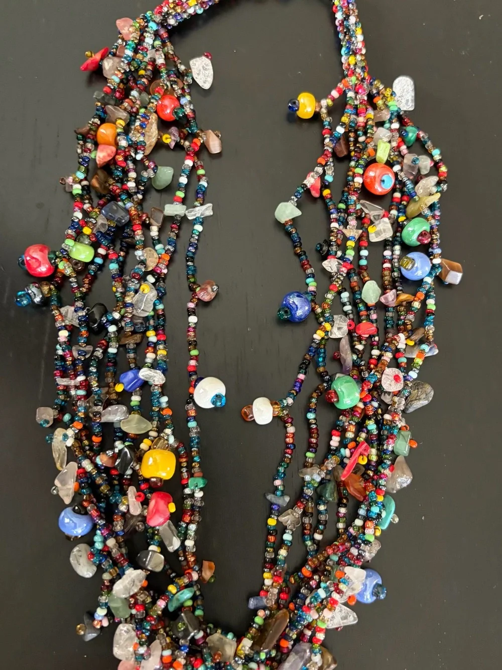 Multicolor Beaded Necklace and Bracelet Set from Guatemala